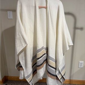 Torrid Cream Striped Poncho